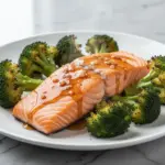 sheet pan honey garlic salmon - featured image