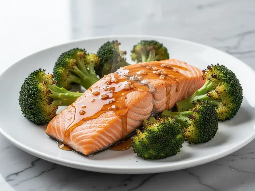 Home 2 sheet pan honey garlic salmon - featured image