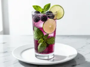 Sparkling Blackberry Basil Mocktail - featured image