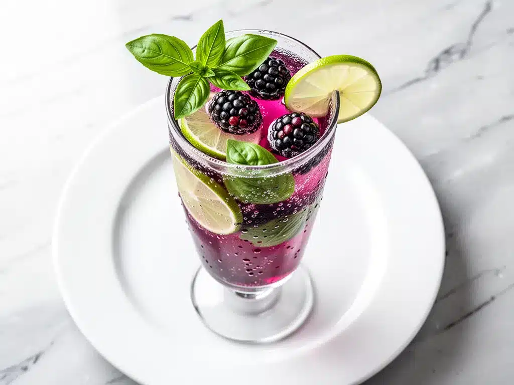 Sparkling Blackberry Basil Mocktail: 5 Min Easy Weeknight Drink 4 Sparkling Blackberry Basil Mocktail preparation steps
