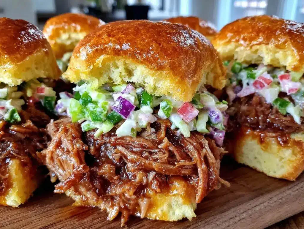 Tailgate Slow Cooker Pulled Pork Sliders - featured image