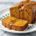 ultra-moist pumpkin bread with brown butter glaze - featured image