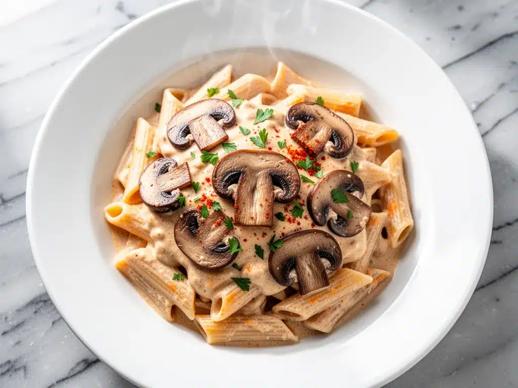 Vegan Creamy Cajun Mushroom Pasta: Easy Weeknight Dinner 4 vegan creamy Cajun mushroom pasta preparation steps