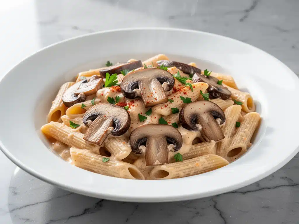 Home 2 vegan creamy Cajun mushroom pasta - featured image