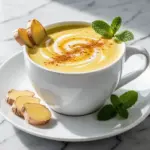 vegan golden turmeric milk latte - featured image
