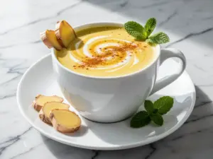 vegan golden turmeric milk latte - featured image