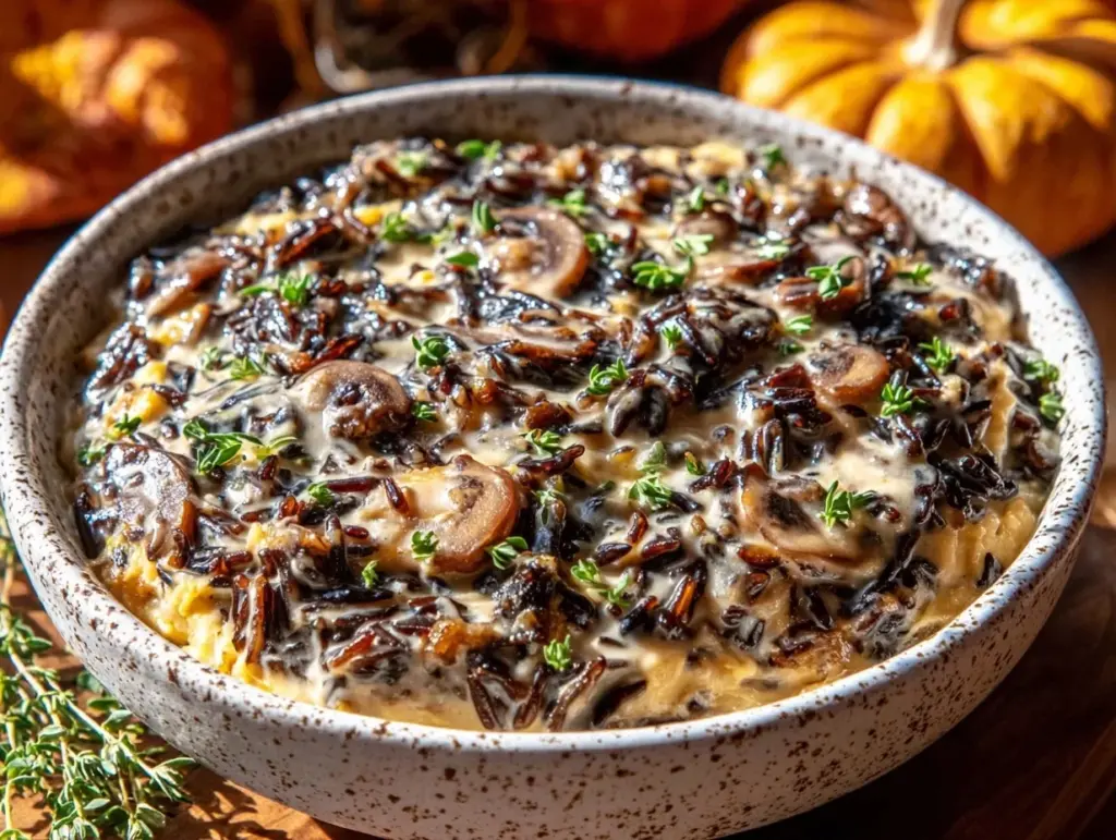 Home 1 wild rice and mushroom casserole - featured image