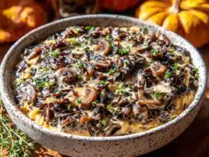 wild rice and mushroom casserole - featured image